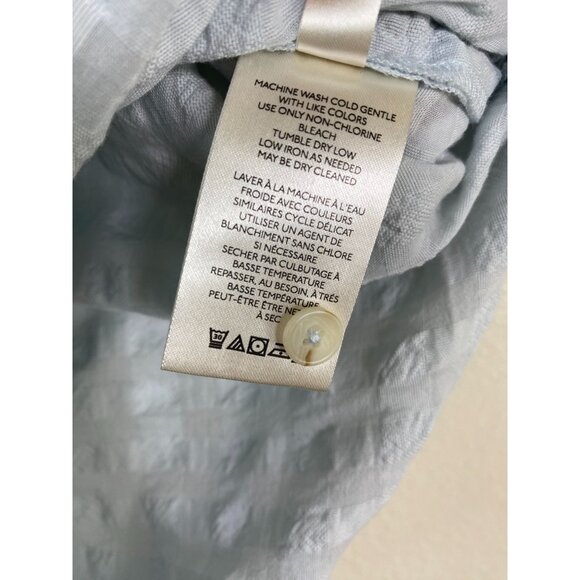 Maeve Anthropologie Gauzy Button Up Tunic Top Women size Small Blue Oversized - Picture 16 of 16